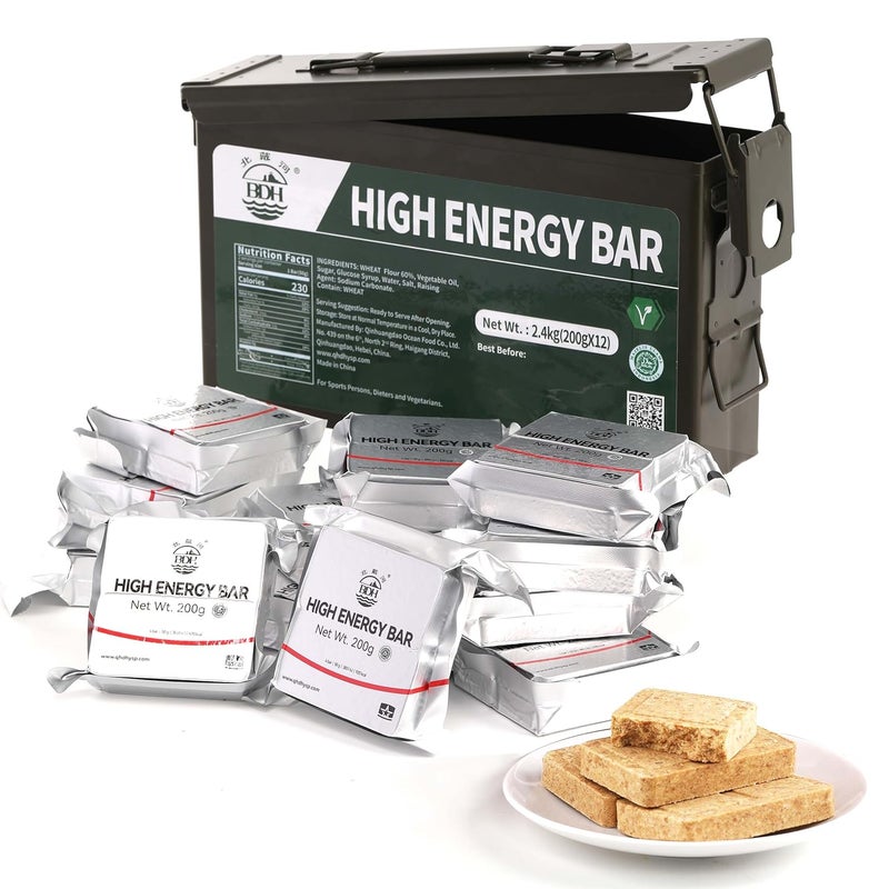 BDH Emergency Food Ration Bars - Waterproof Metal Storage Box Packing, Metal Ammo Can, Long Shelf Life Emergency Food Supplies, 9 Days Food Rations Supply for Outdoor Camping Hiking Snowstorm,12 Count - Image 1